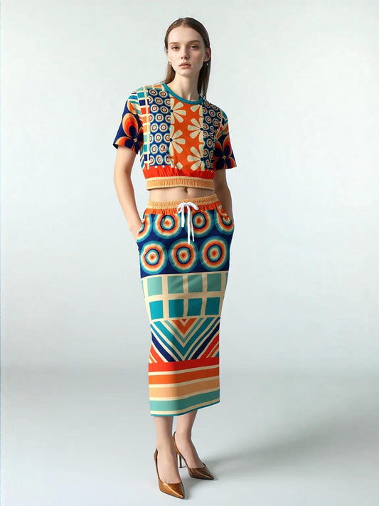 Ziggy Out Retro Eco-Poly Long Pocket Skirt