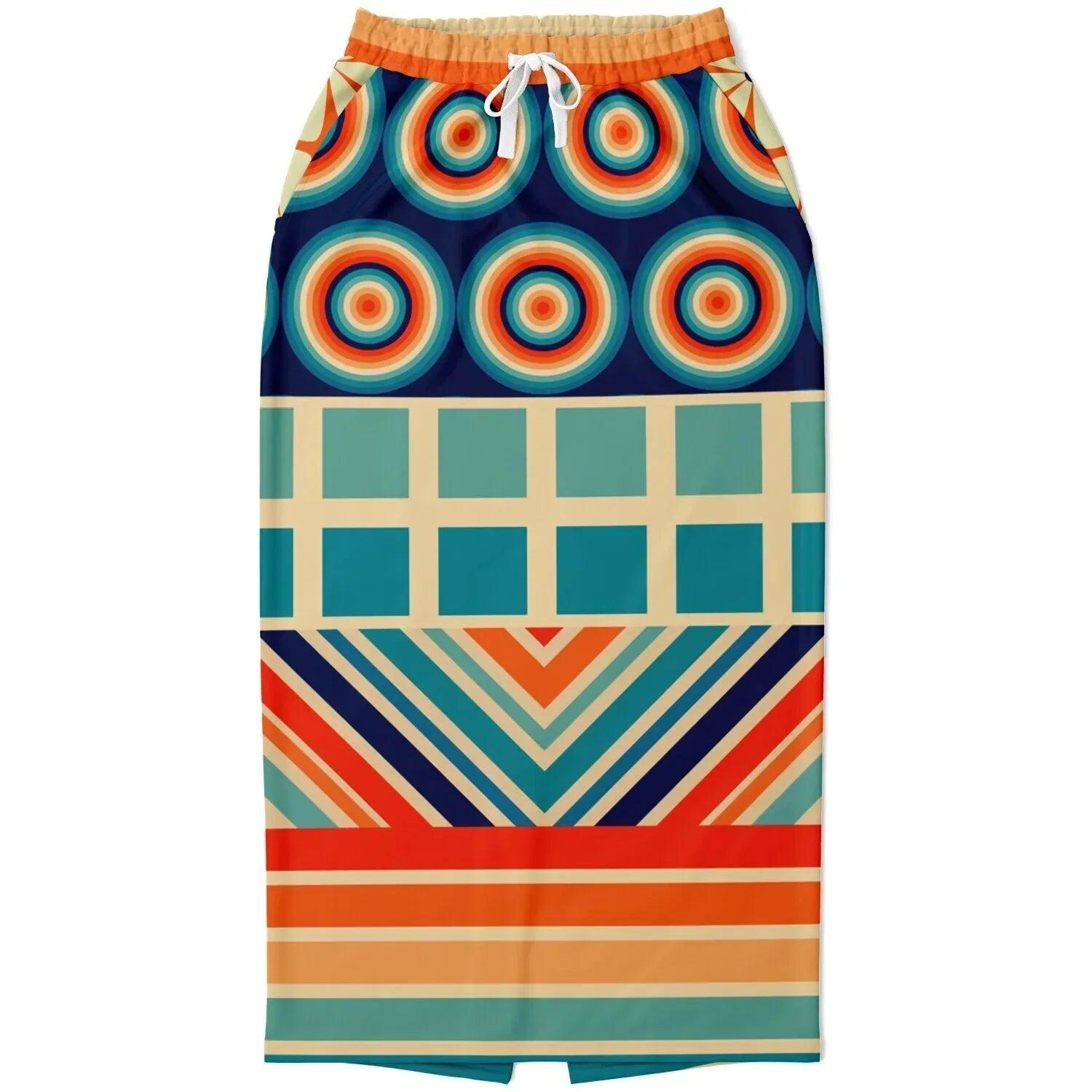 Ziggy Out Retro Eco-Poly Long Pocket Skirt