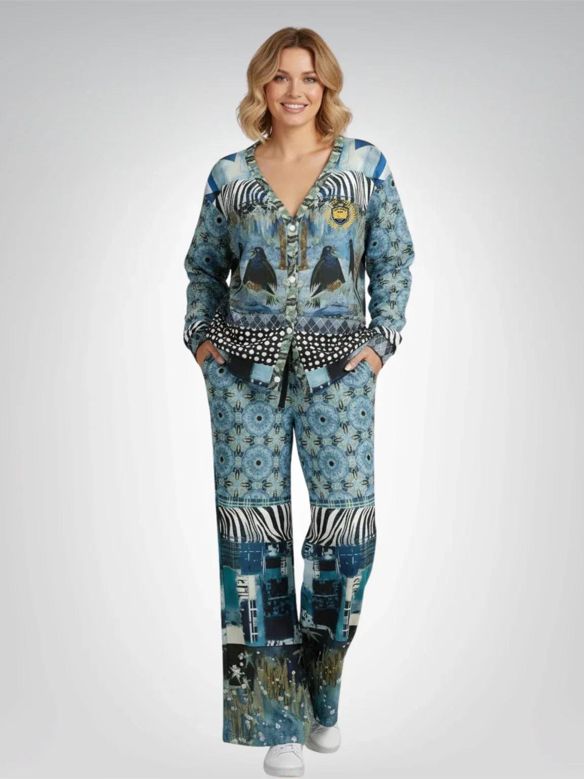 Zima in Frost - Janoszanka - Patchwork Print Heavyweight Unisex Cardigan