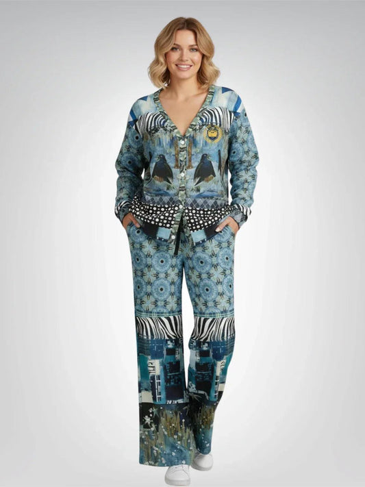 Zima in Frost - Janoszanka - Patchwork Print Heavyweight Unisex Cardigan