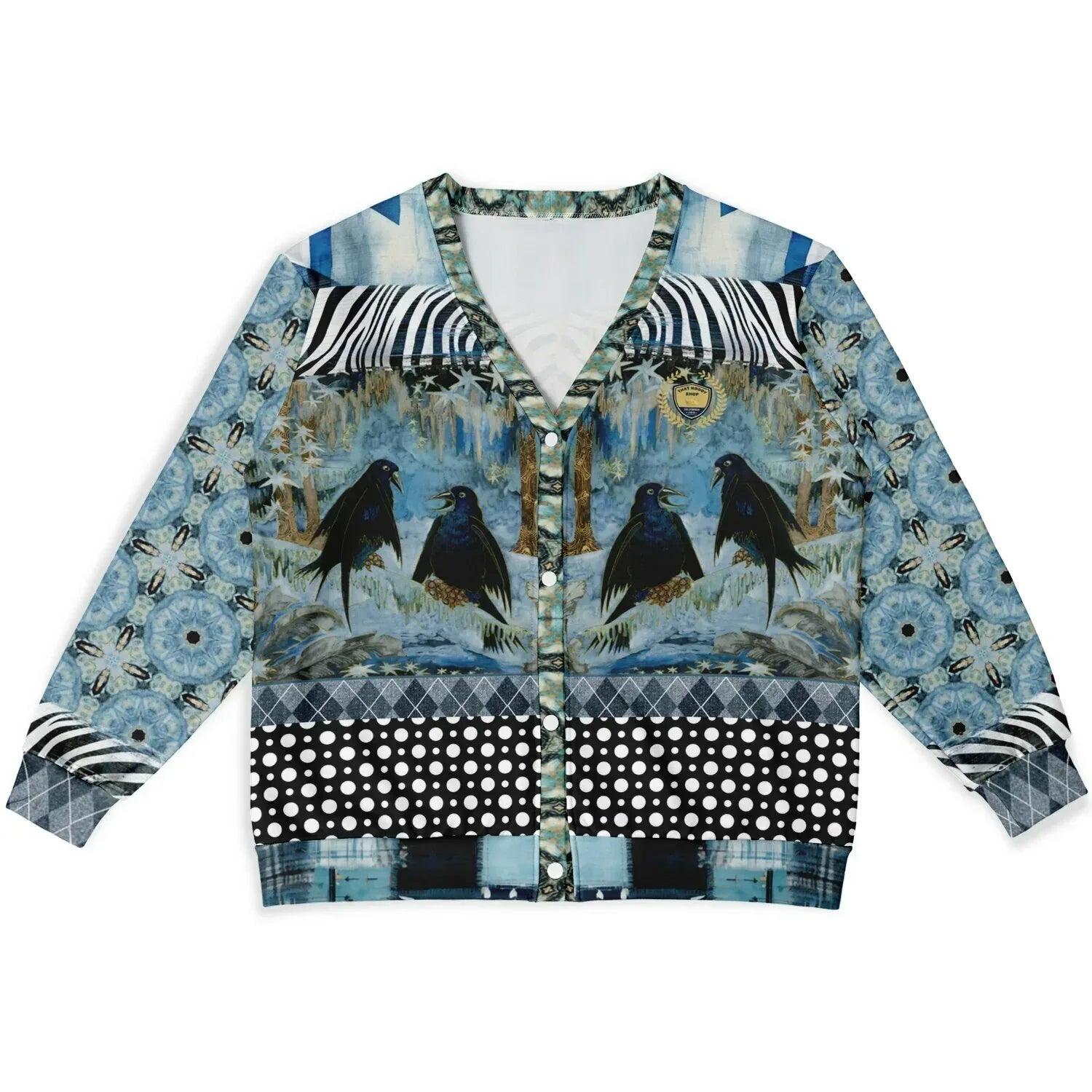 Zima in Frost - Janoszanka - Patchwork Print Heavyweight Unisex Cardigan