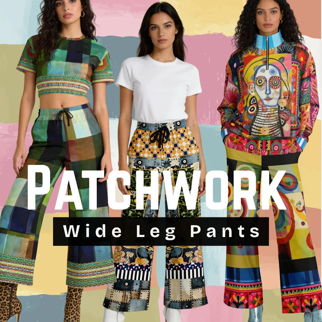 Patchwork Wide Leg Pants