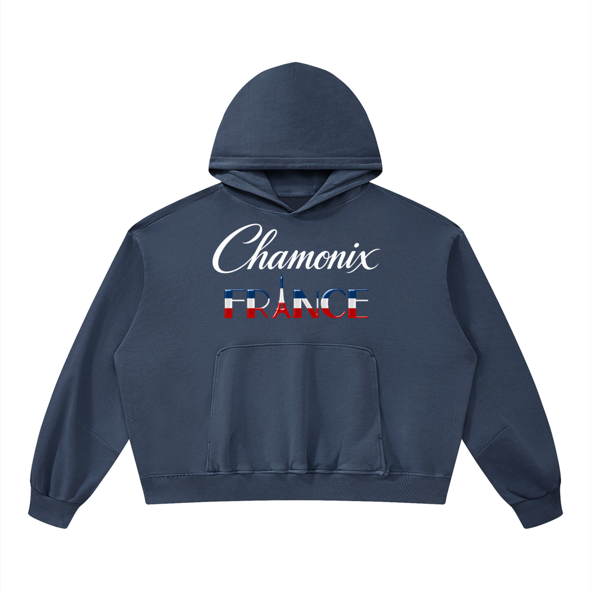 La Piste Faire du Ski Chamonix Unisex Boxy Vintage Washed Hoodie