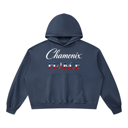 La Piste Faire du Ski Chamonix Unisex Boxy Vintage Washed Hoodie