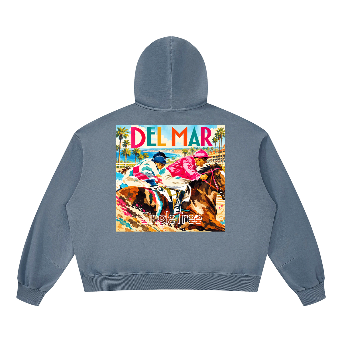 Del Mar Off to the Races Unisex Boxy Vintage Washed Hoodie