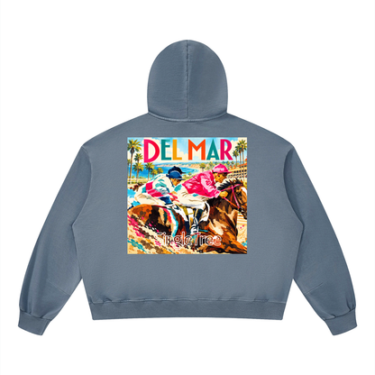 Del Mar Off to the Races Unisex Boxy Vintage Washed Hoodie