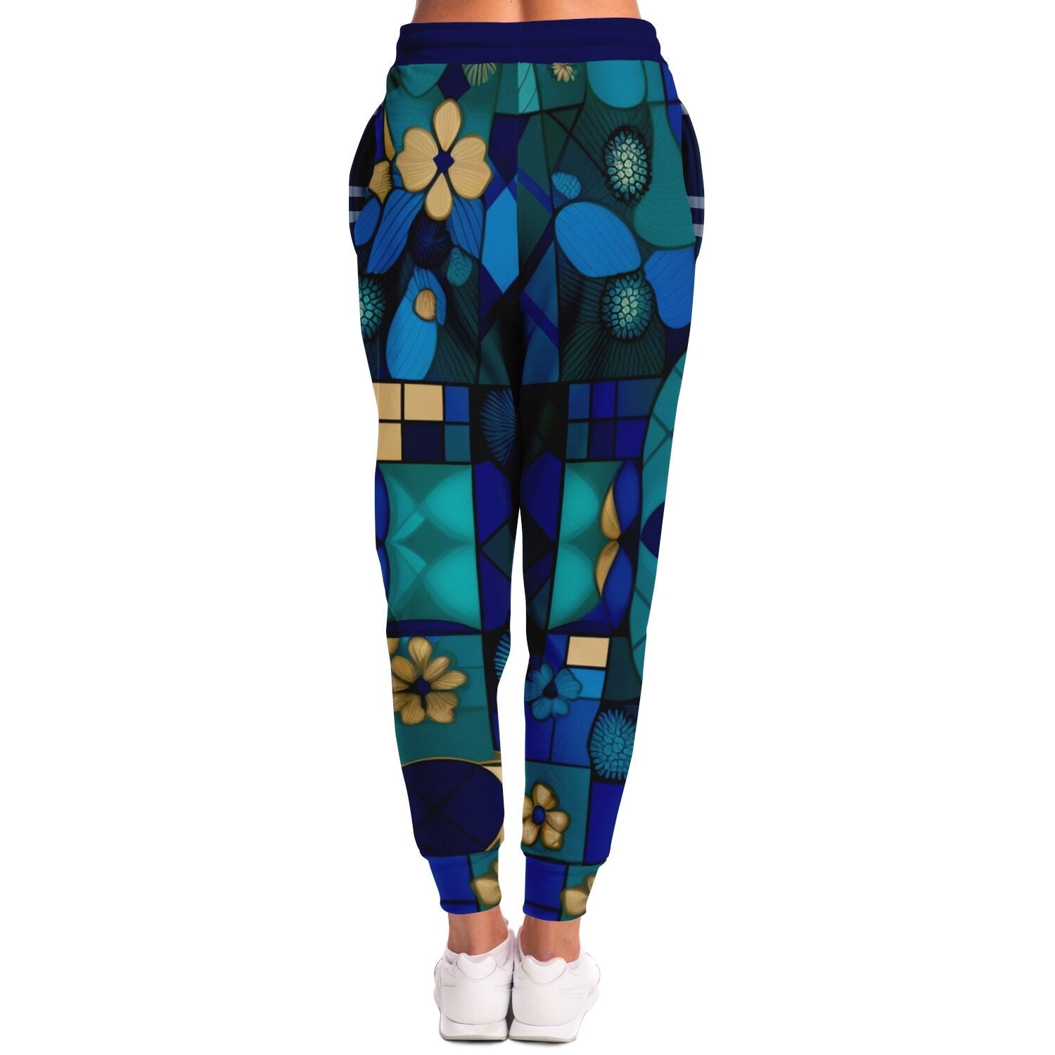 Blue Mystic Abstract Plaid Eco-Poly Unisex Joggers