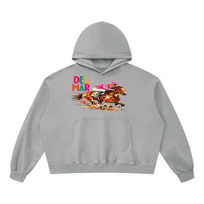 Del Mar Off to the Races Unisex Boxy Vintage Washed Hoodie