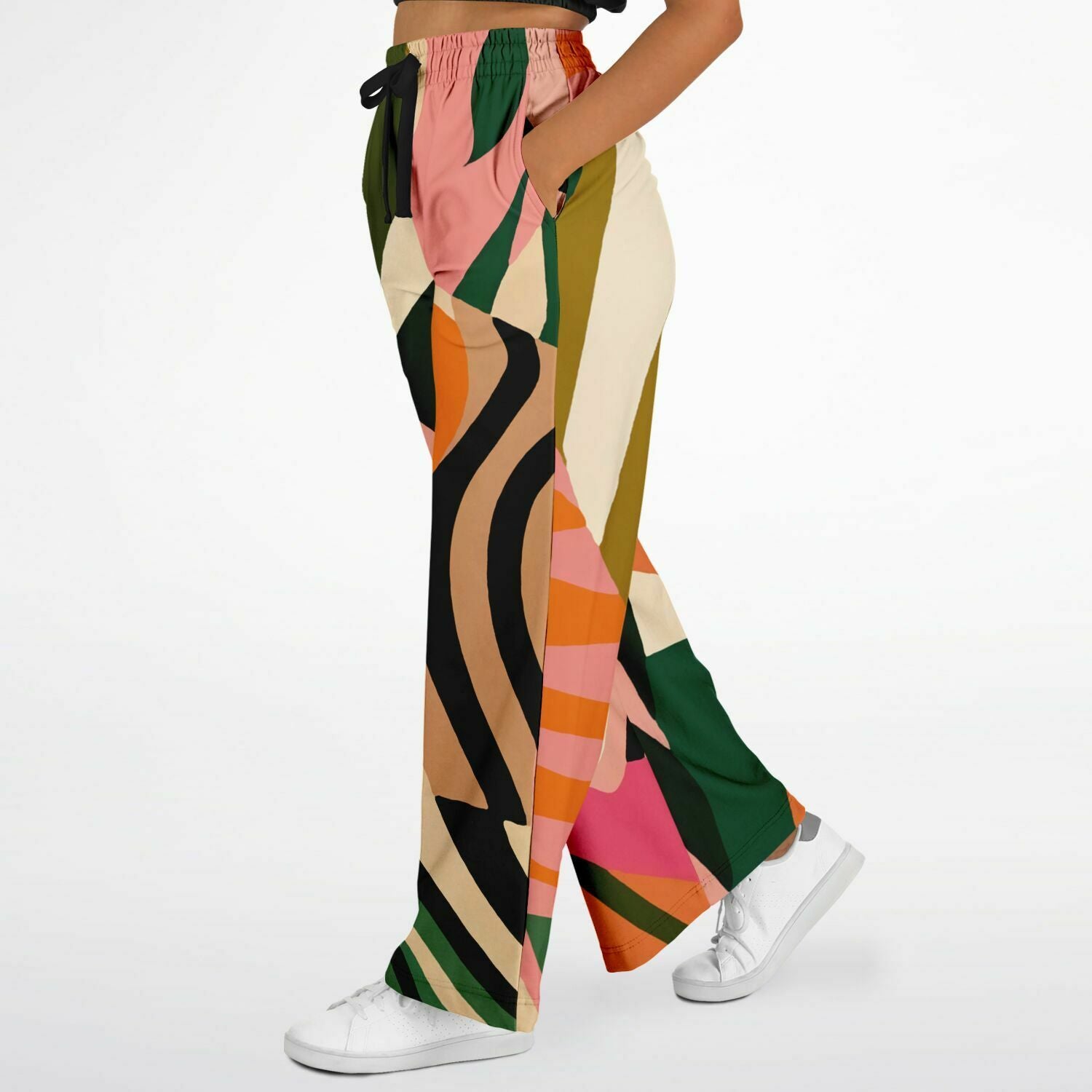 Miami Shores Tropical Zebra Eco-Poly Wide Leg Pants