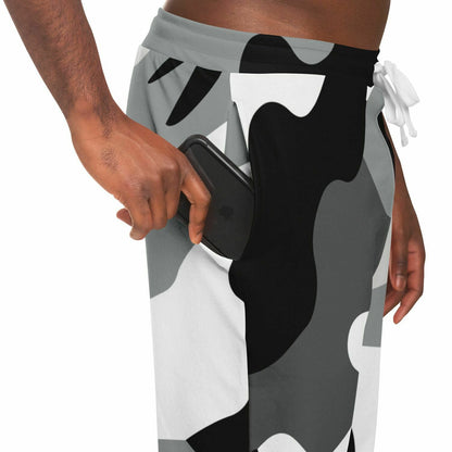 Black and White Eco-Poly Camo Unisex Joggers