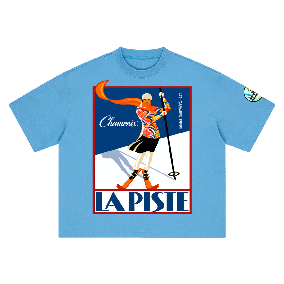 La Piste Faire du Ski Chamonix Boxy Oversized Unisex T-Shirt