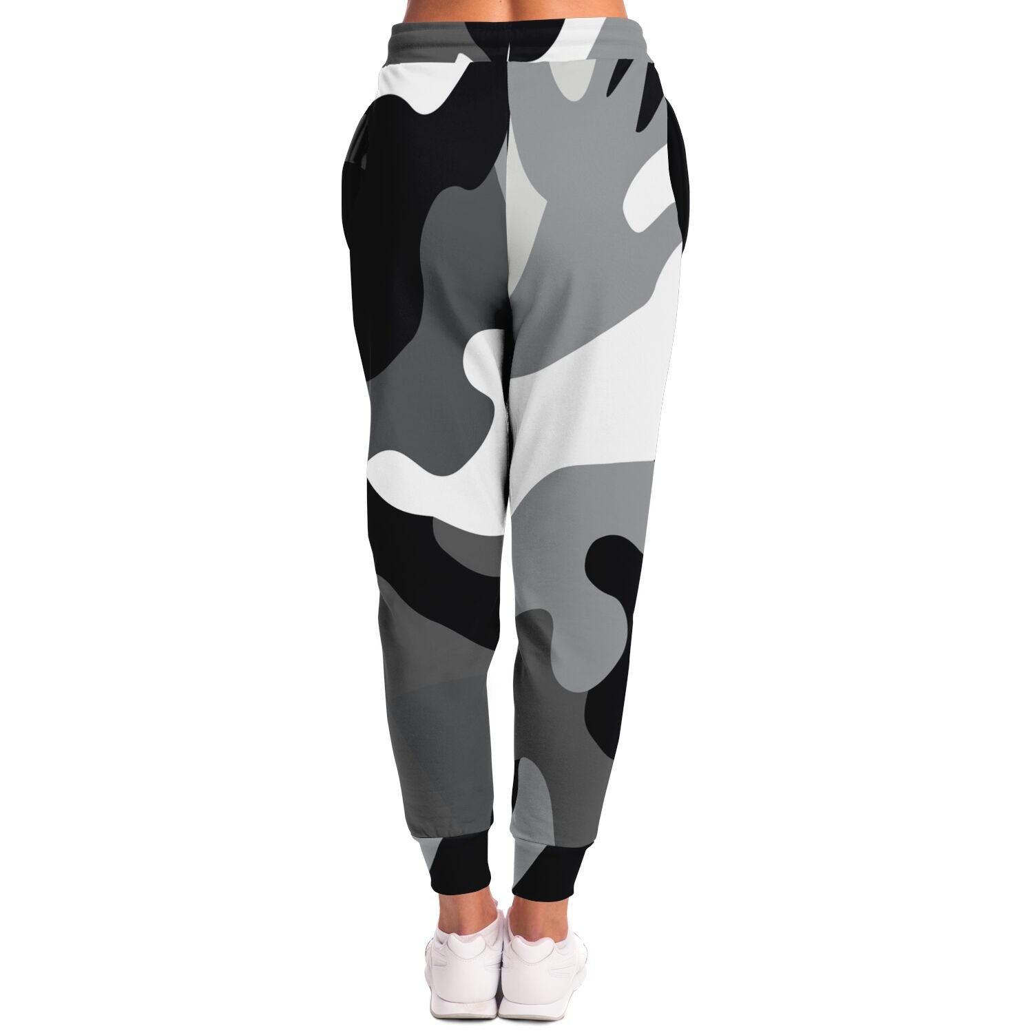 Black and White Eco-Poly Camo Unisex Joggers
