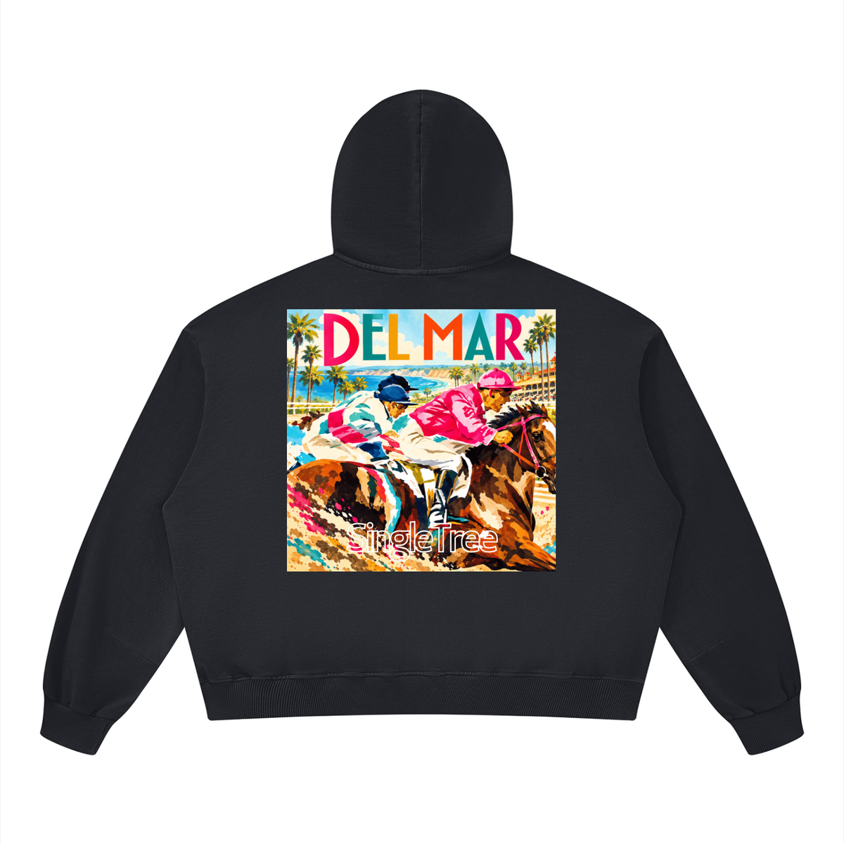 Del Mar Off to the Races Unisex Boxy Vintage Washed Hoodie