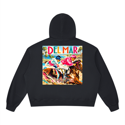 Del Mar Off to the Races Unisex Boxy Vintage Washed Hoodie