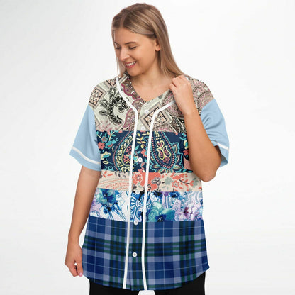 Dolores Park Paisley Print Short Sleeve Eco-Poly Baseball Jersey