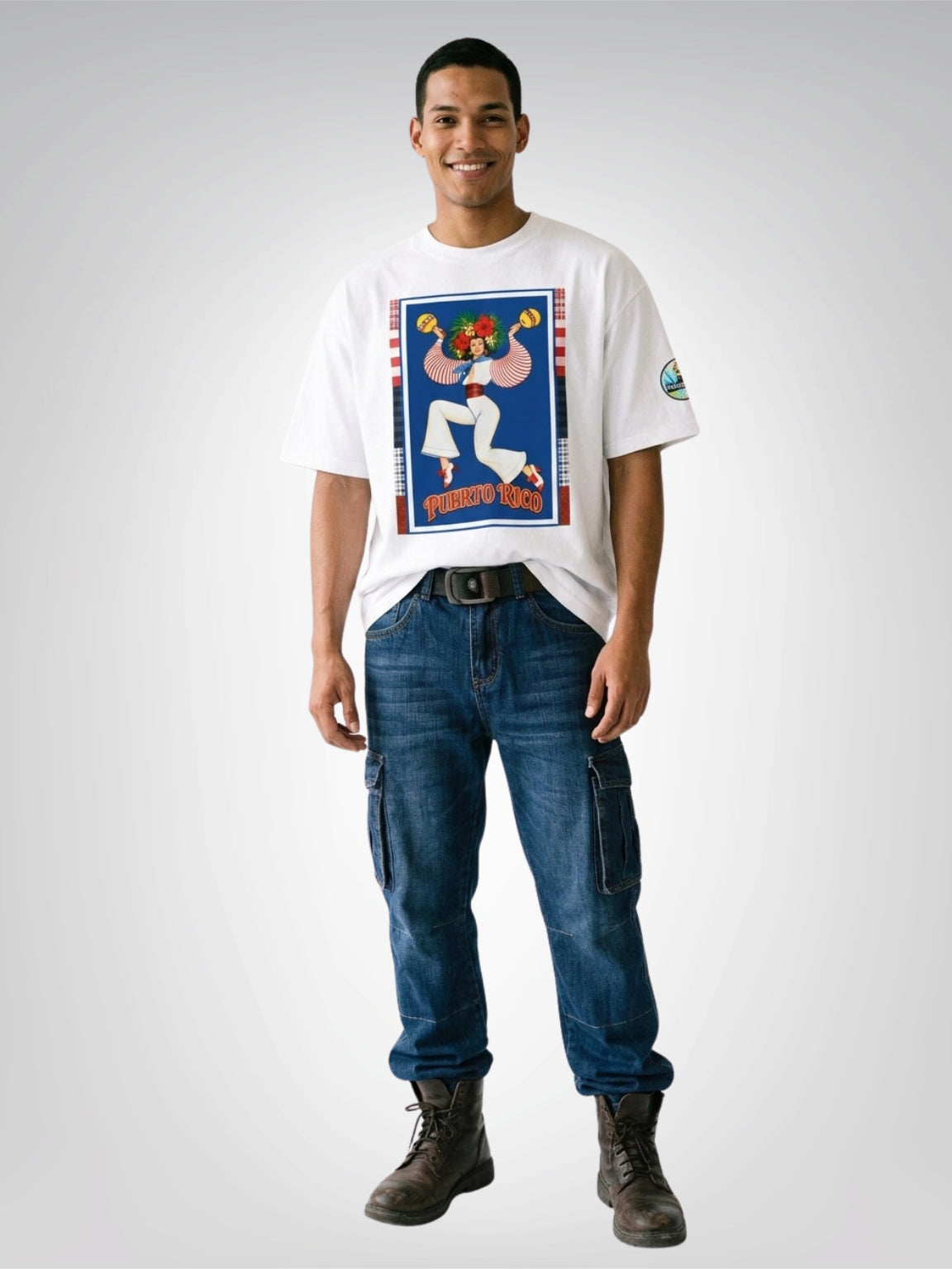 Spirit of Puerto Rico - Maracas Girl Boxy Oversized Unisex T-Shirt