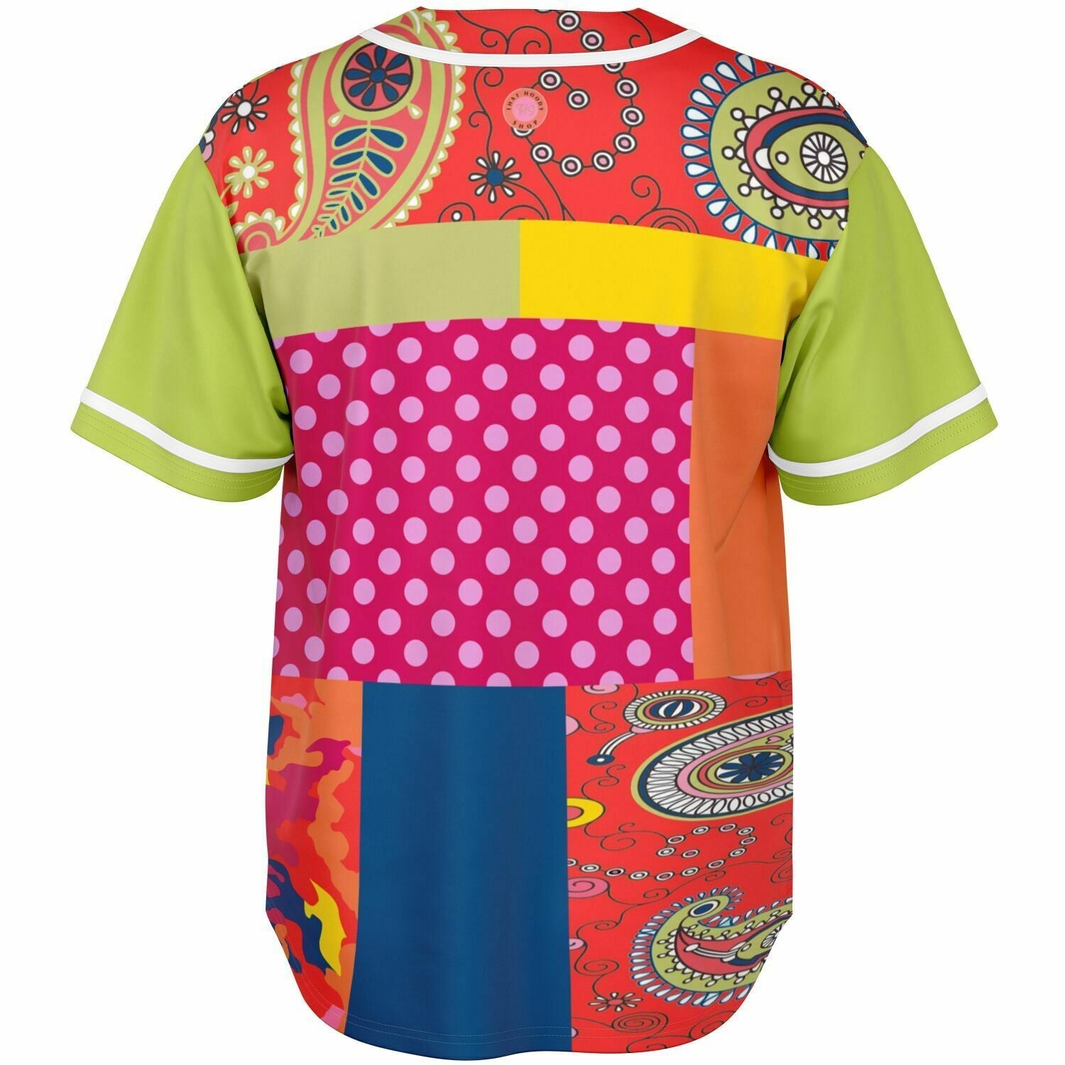 Chili Pepper Patchwork Eco-Poly Unisex Button Front Jersey