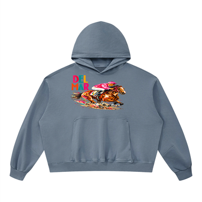 Del Mar Off to the Races Unisex Boxy Vintage Washed Hoodie