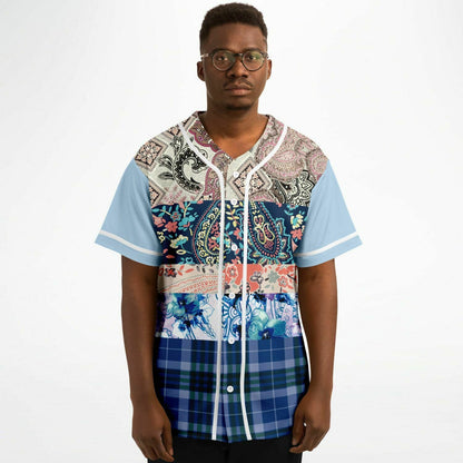 Dolores Park Paisley Print Short Sleeve Eco-Poly Baseball Jersey