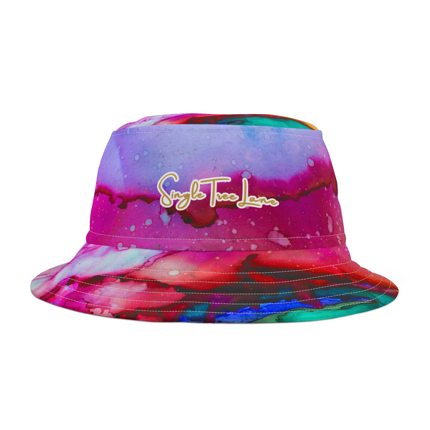 Martian Marble Swirl Abstract Print Vibrant Bucket Hat