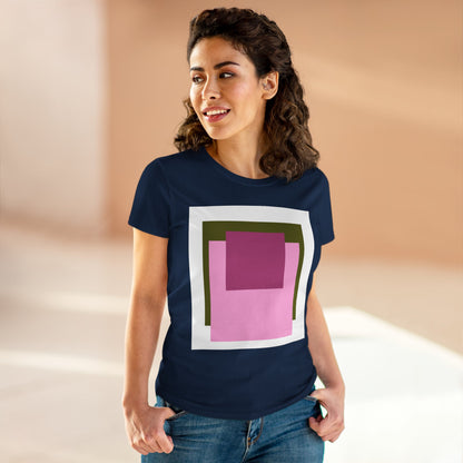 T-Shirt - Pink Rose Granny Quadruple Square Women&