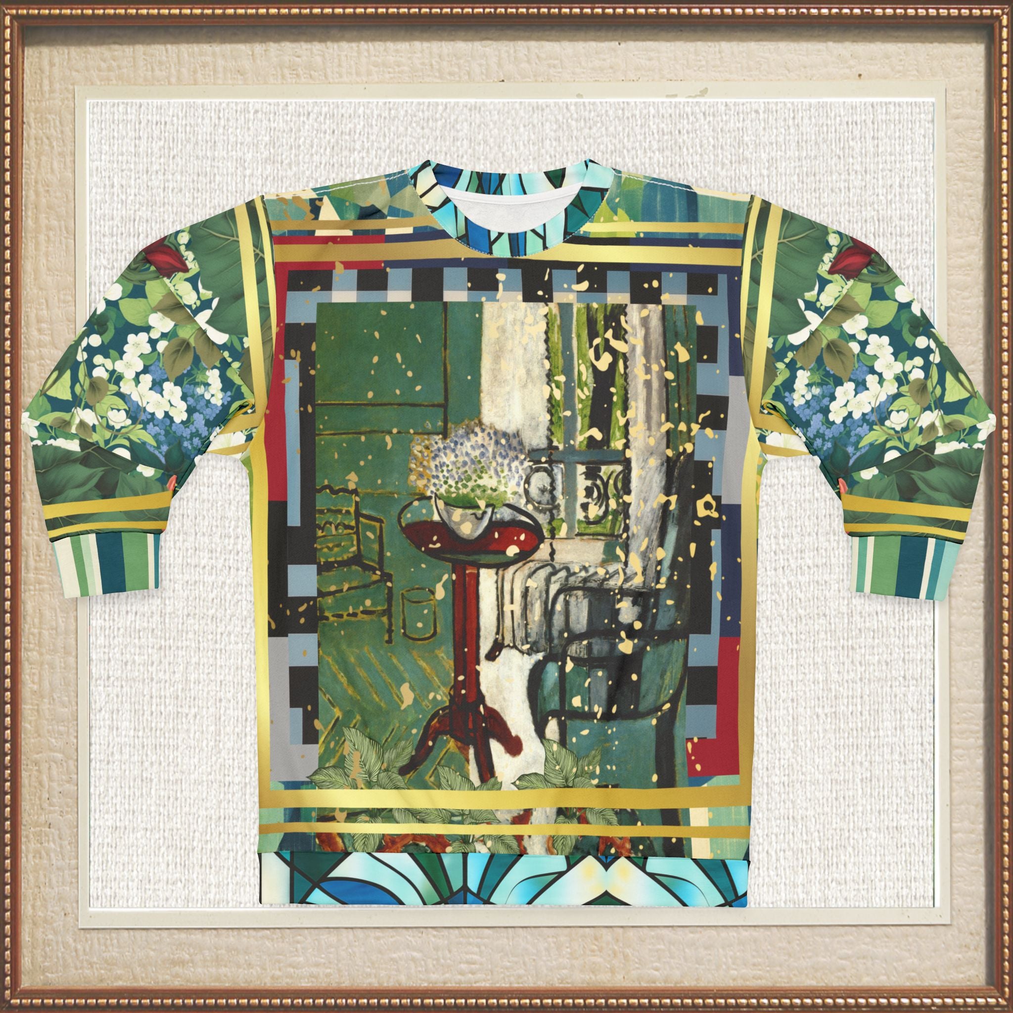 Interior Salon with Forget-Me-Nots Unisex Sweatshirt (Gold Label)