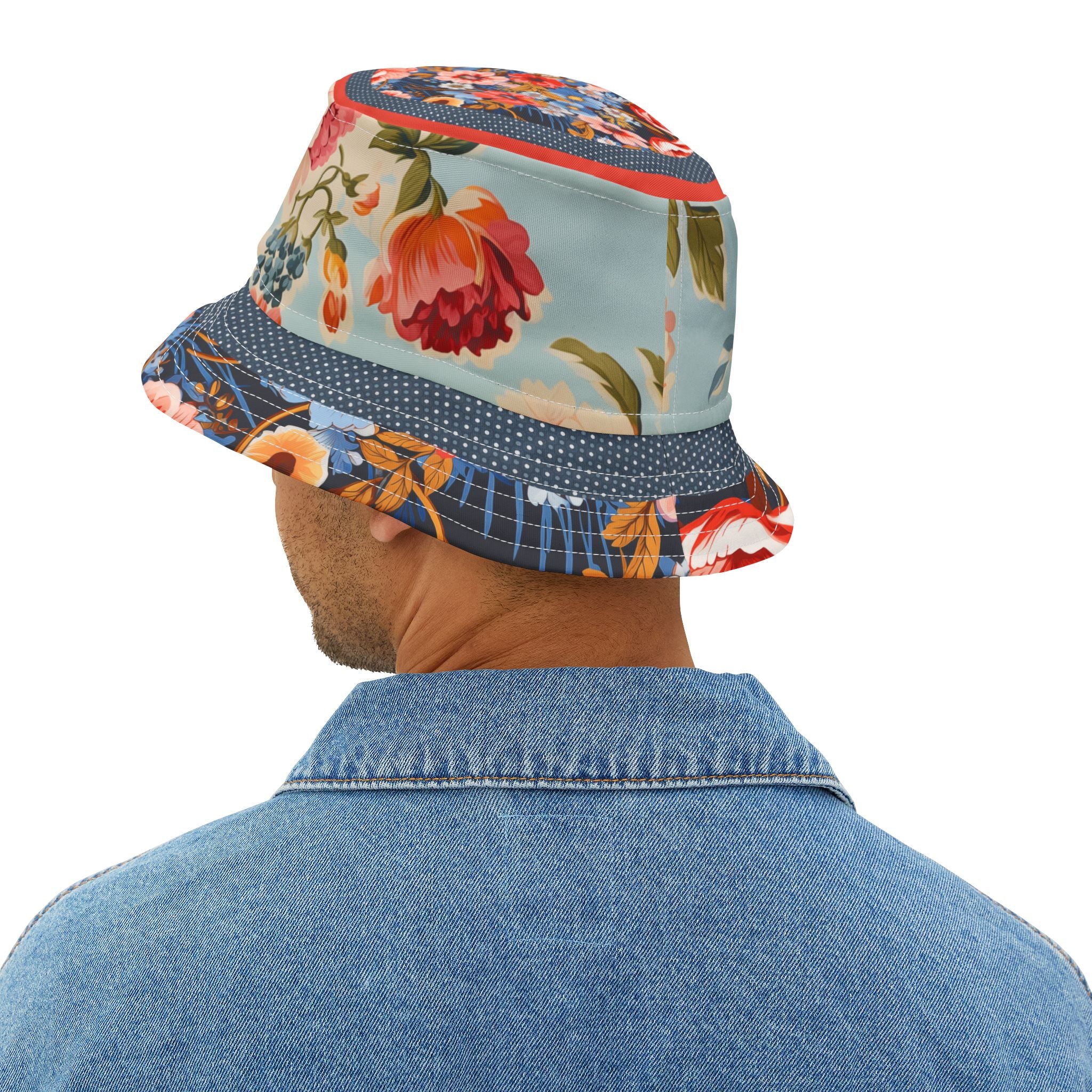Lauren Ashley English Rose Floral Vibrant Bucket Hat