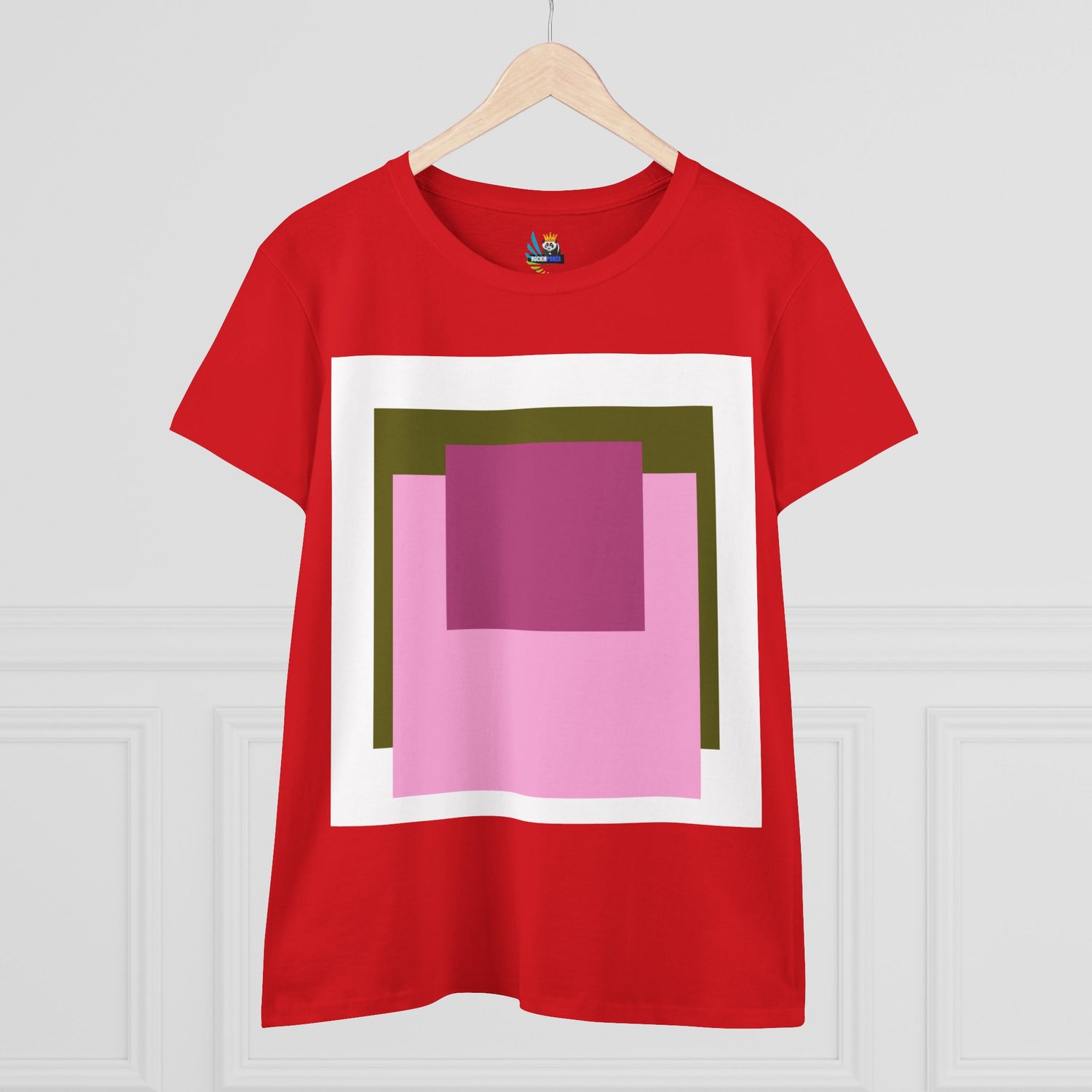 T-Shirt - Pink Rose Granny Quadruple Square Women&