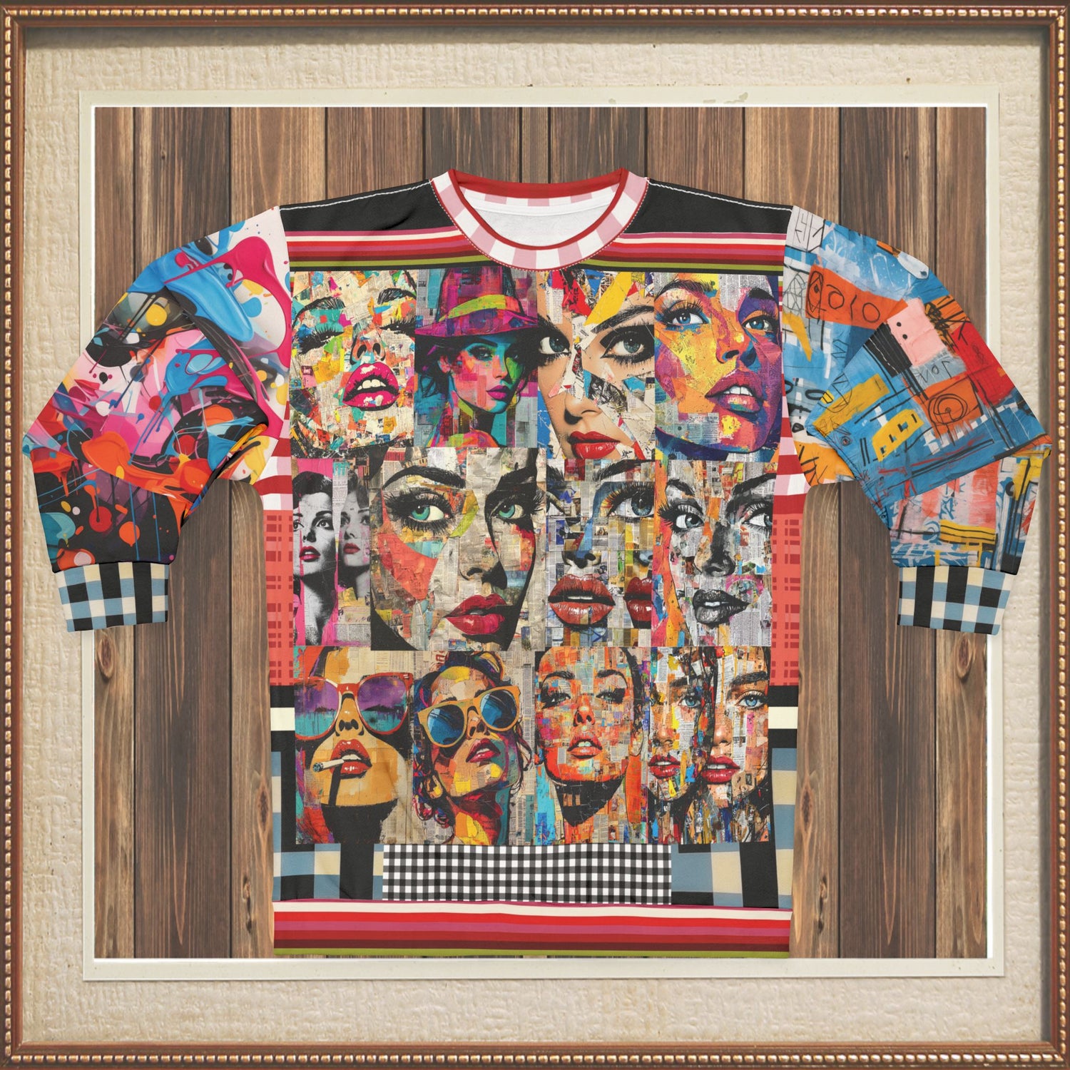 Life in Matchbook Collage Mixed Media Unisex Sweatshirt (Gold Label)