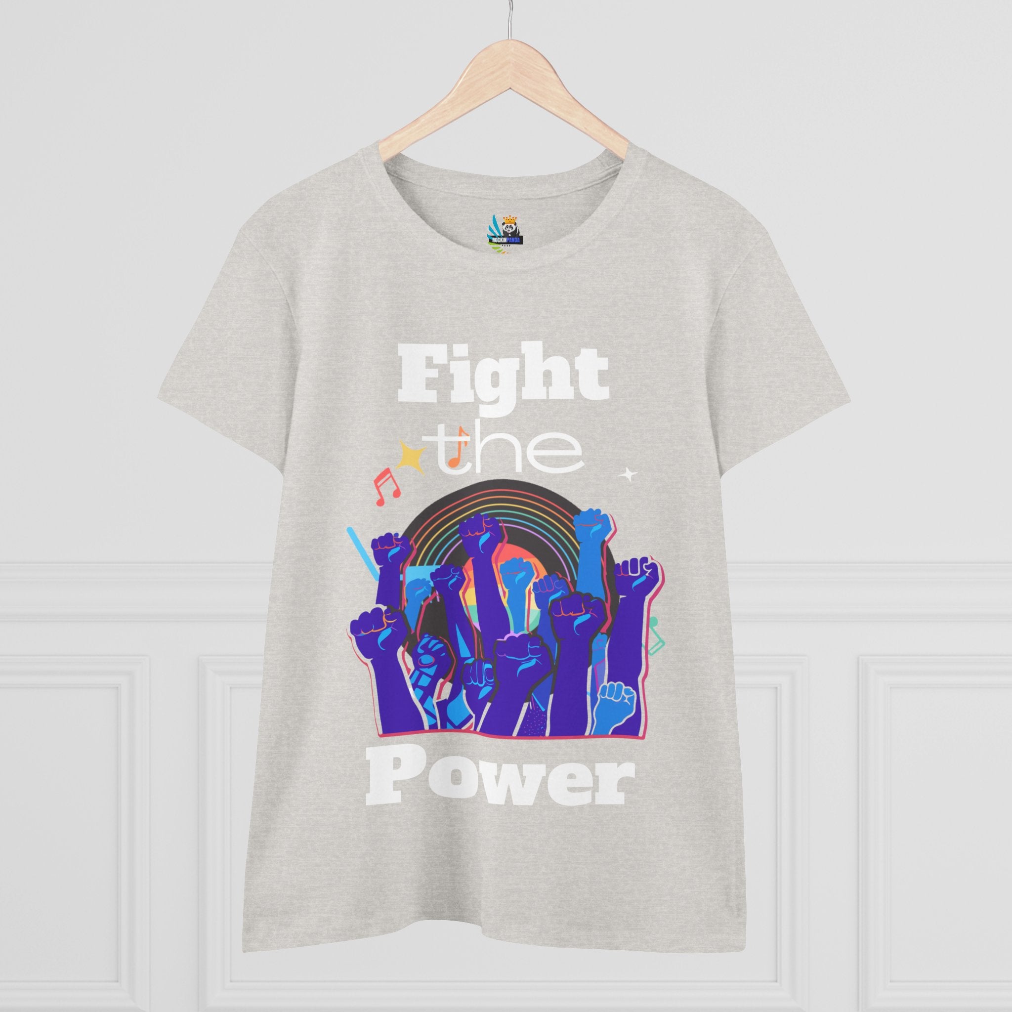 T-Shirt - Fight the Power Hands Raised High Graphic Women&