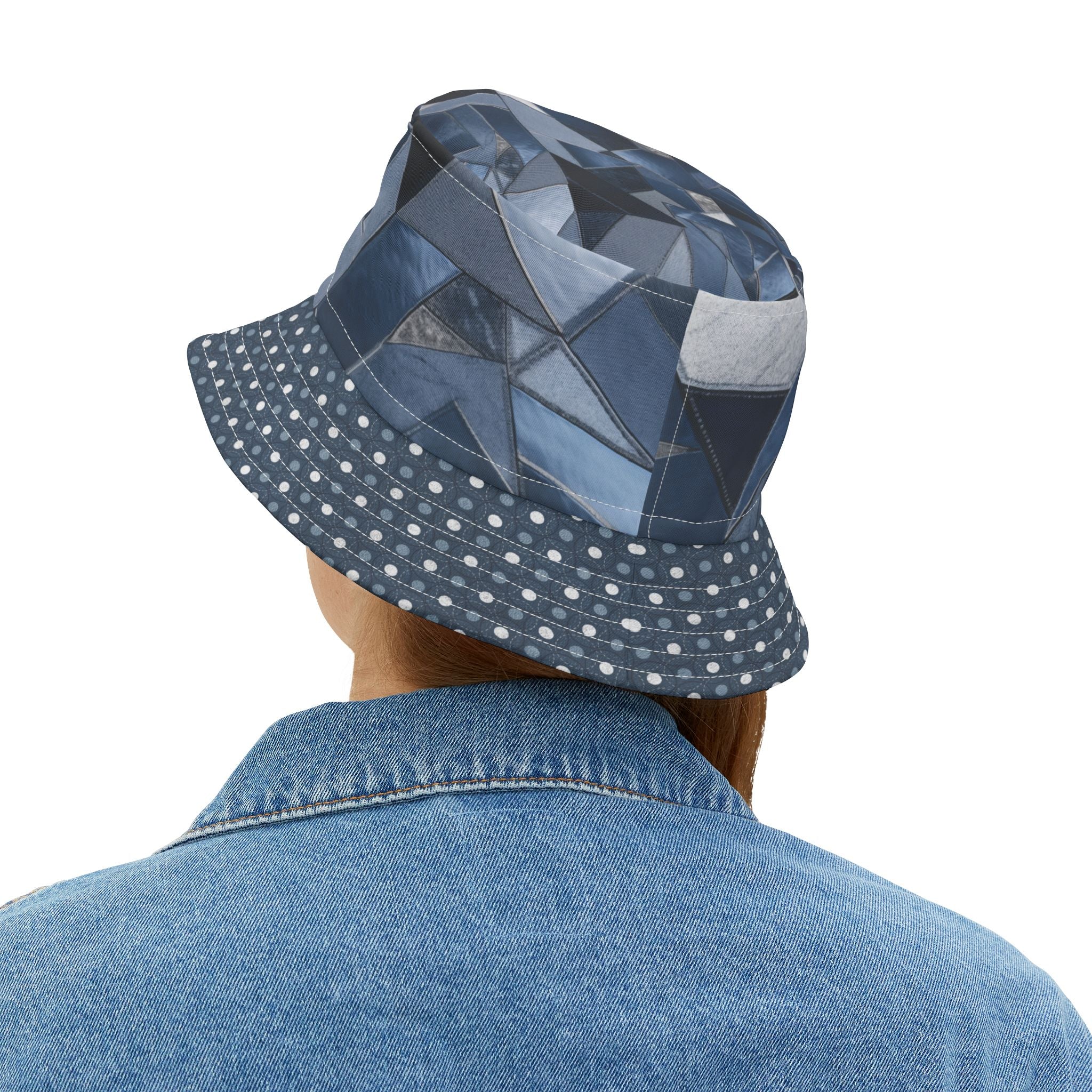 Dotted Indigo Kaleidoscope Vibrant Bucket Hat