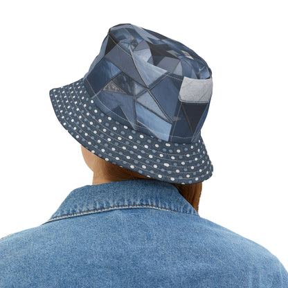 Dotted Indigo Kaleidoscope Vibrant Bucket Hat