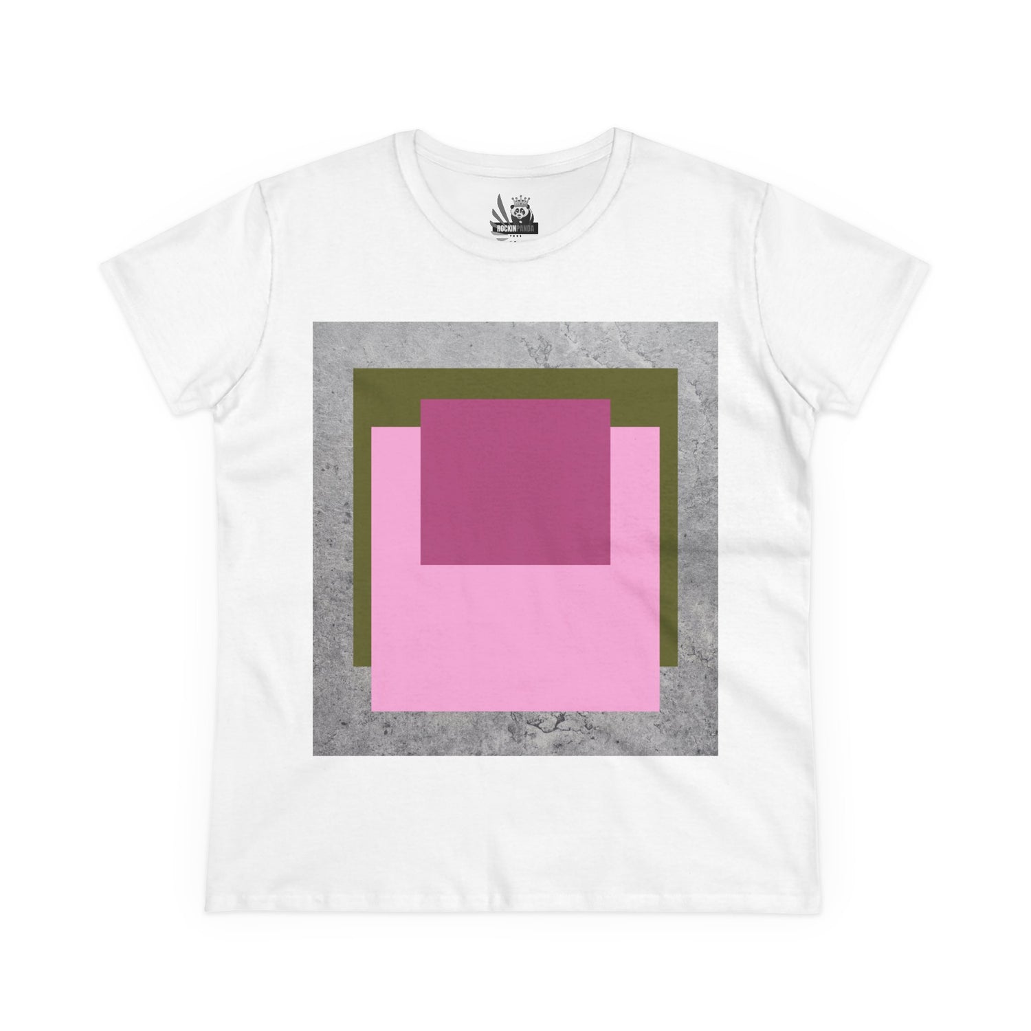 T-Shirt - Pink Rose Granny Quadruple Square Women&