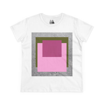 T-Shirt - Pink Rose Granny Quadruple Square Women&