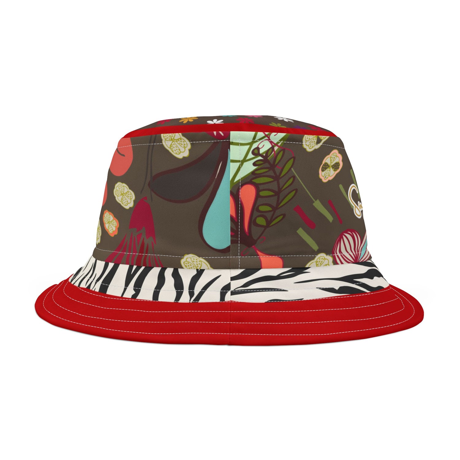 Partridge in a Pear Tree Hippie Floral Vibrant Bucket Hat