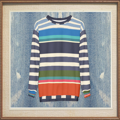 Sail Away Rainbow Regatta Rugby Stripe Unisex Sweatshirt (Gold Label)