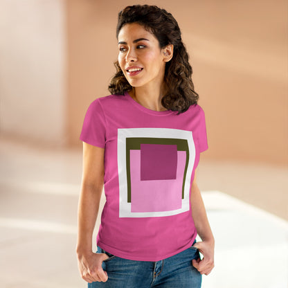 T-Shirt - Pink Rose Granny Quadruple Square Women&