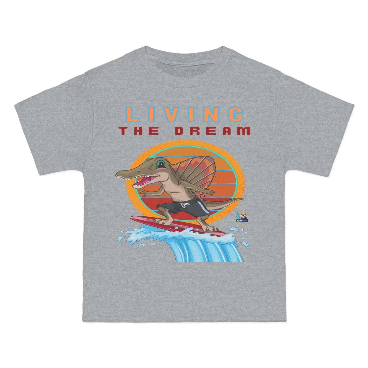 Living the Dream Dinosaur Surfer Heavyweight Tee