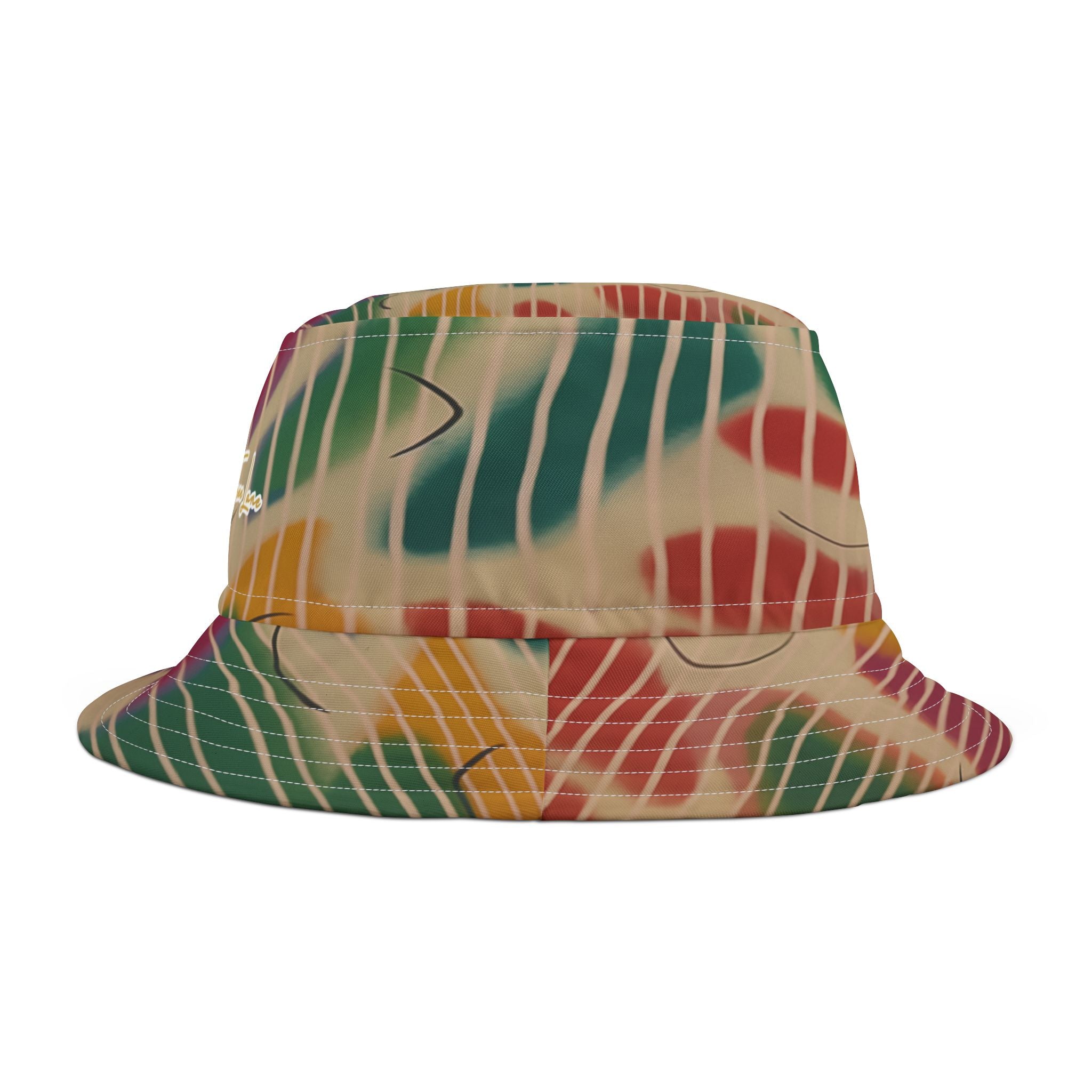 Hippie Groove Abstract Camo Stripe Tie-Dye Vibrant Bucket Hat
