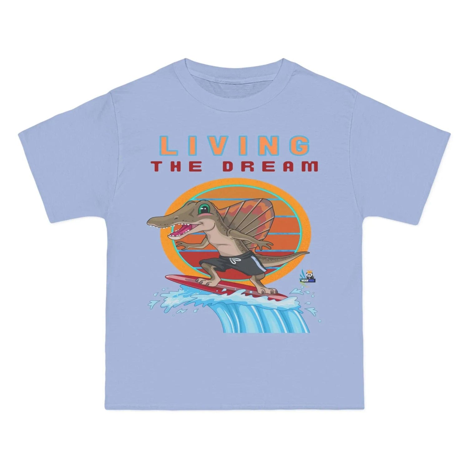 Living the Dream Dinosaur Surfer Heavyweight Tee