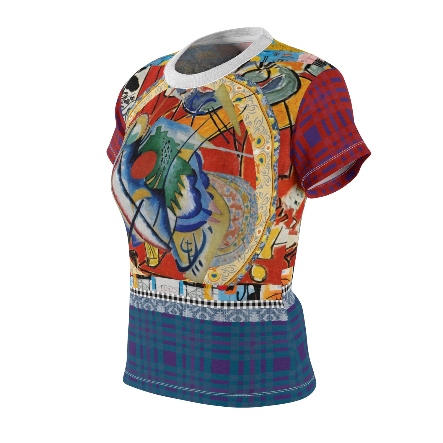 Red Oval in Denim and Gold Plate - Kandinsky AOP Women&