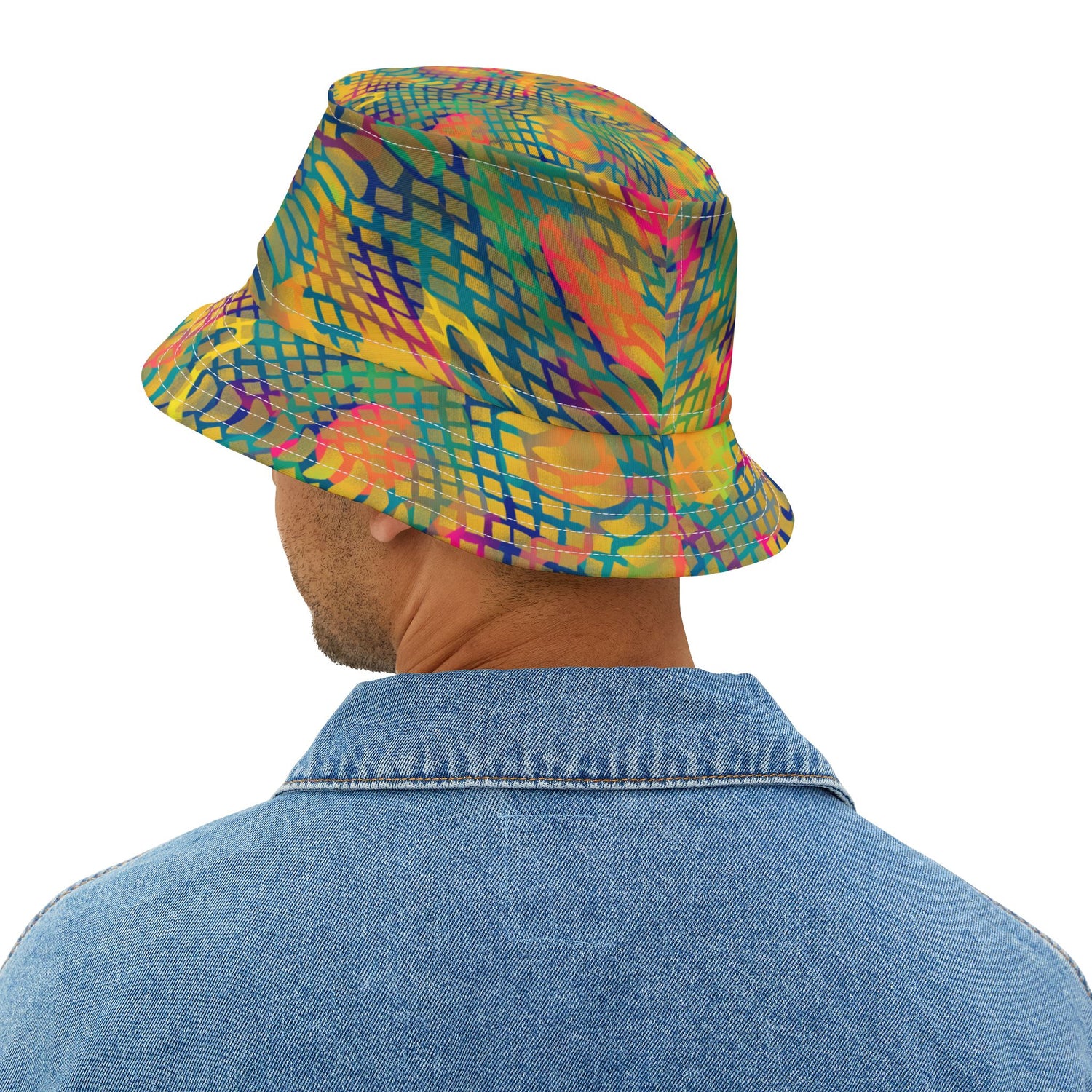 Snakeskin in Rainbow Tie-dye Vibrant Bucket Hat