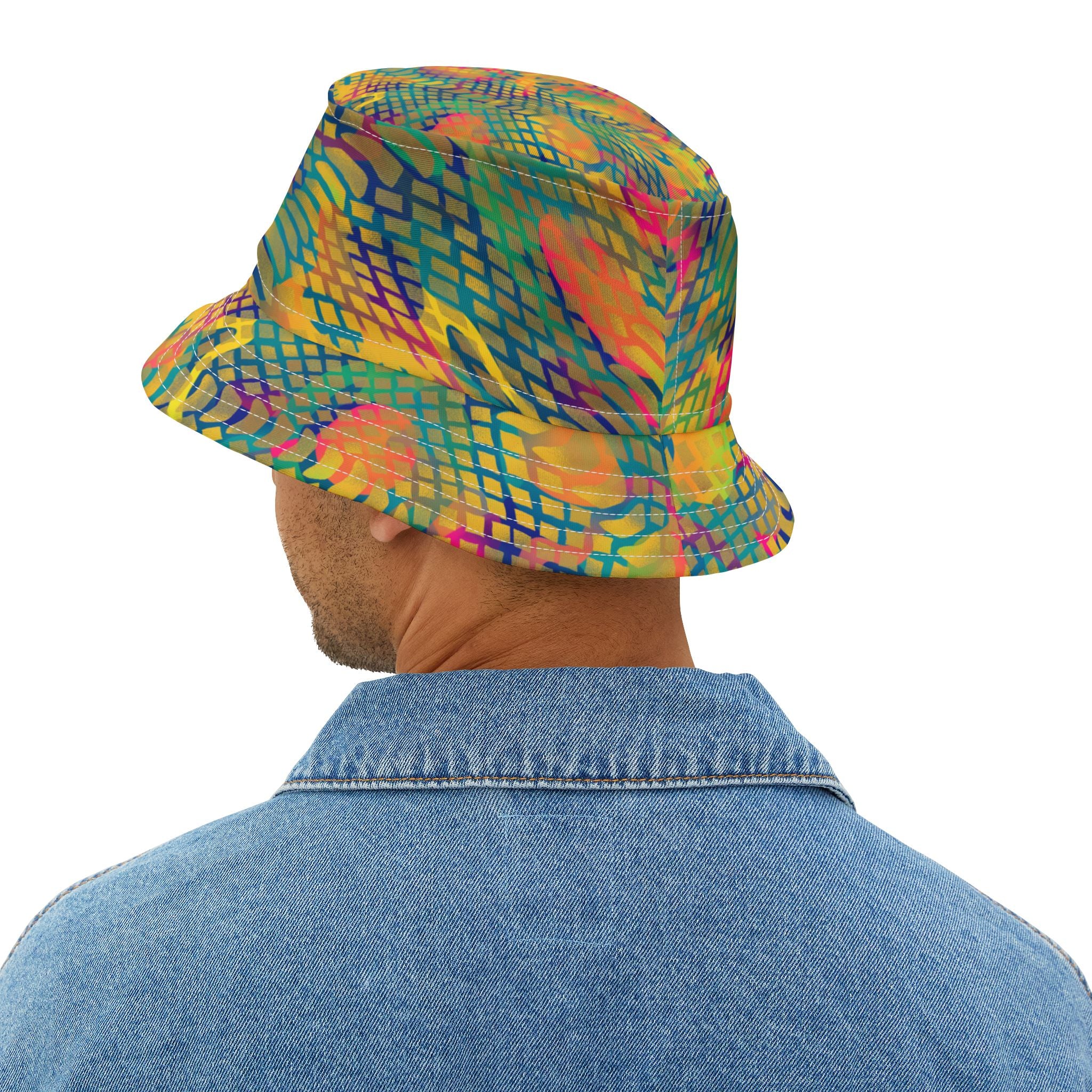 Snakeskin in Rainbow Tie-dye Vibrant Bucket Hat