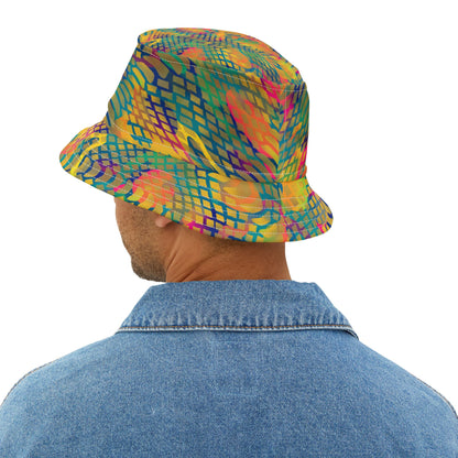 Snakeskin in Rainbow Tie-dye Vibrant Bucket Hat