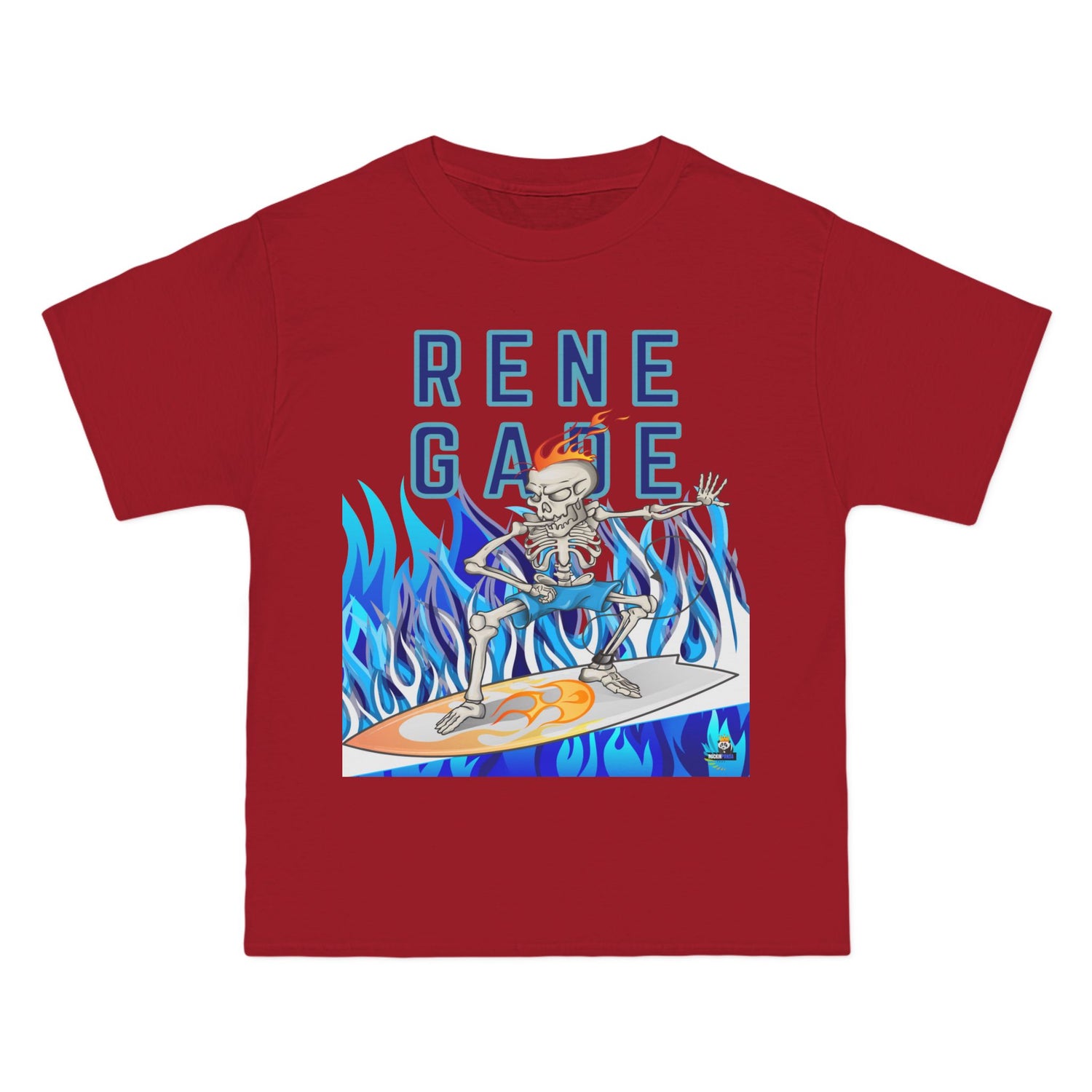 Renegade Skeleton Surfer Blue Flame Edition Heavyweight Tee