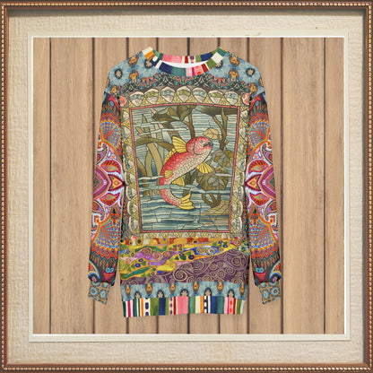 Koi Among the Stones in Painted Pond Unisex Sweatshirt (Gold Label)