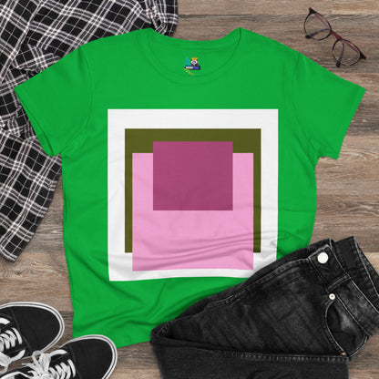 T-Shirt - Pink Rose Granny Quadruple Square Women&