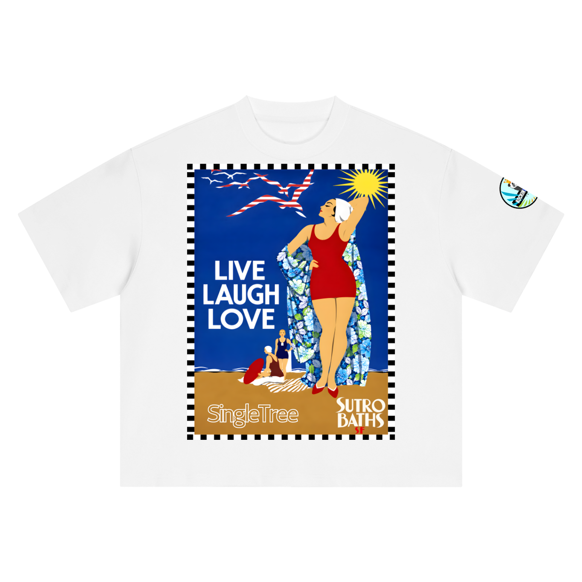 Live Laugh Love Sutro Baths SF Boxy Oversized Unisex T-Shirt