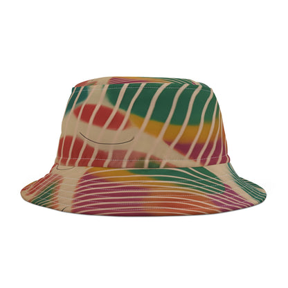 Hippie Groove Abstract Camo Stripe Tie-Dye Vibrant Bucket Hat