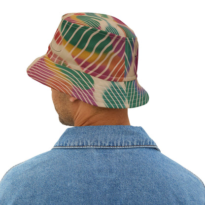 Hippie Groove Abstract Camo Stripe Tie-Dye Vibrant Bucket Hat